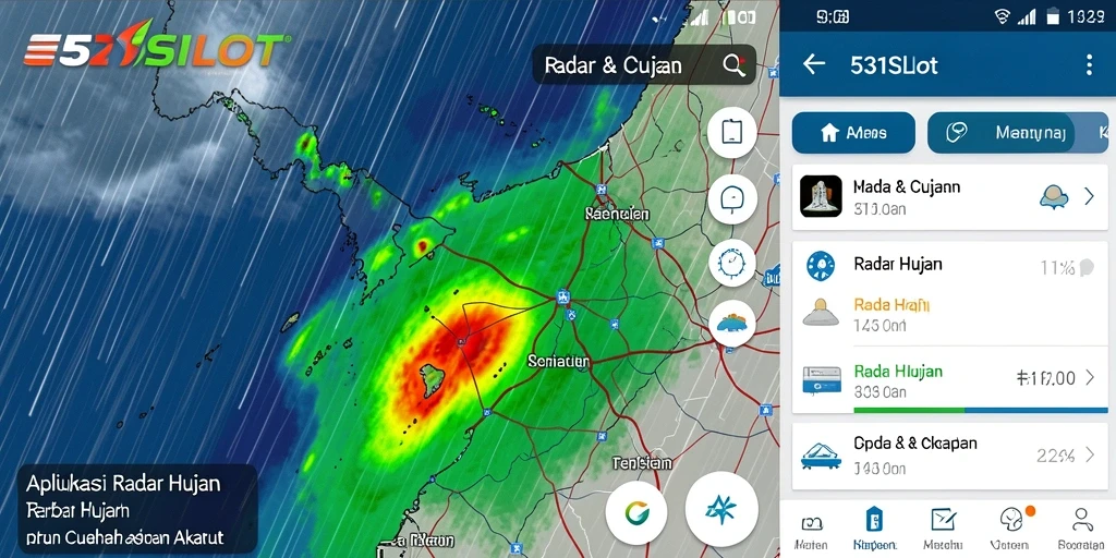 Antarmuka aplikas 531SLOT menampilkan informasi radar hujan yang akurat.