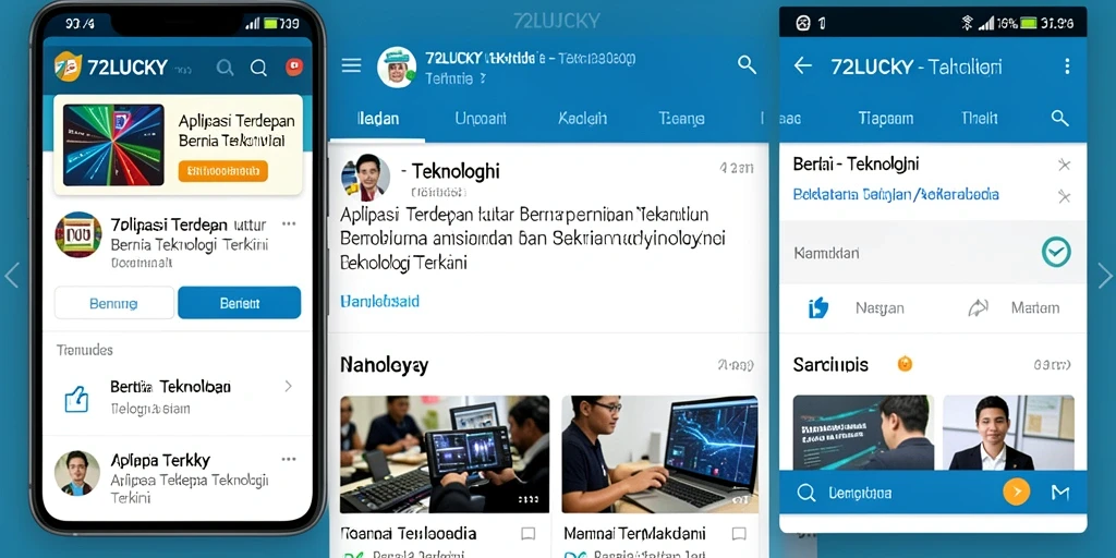 Tampilan antarmuka aplikasi 72LUCKY yang modern dan informatif.