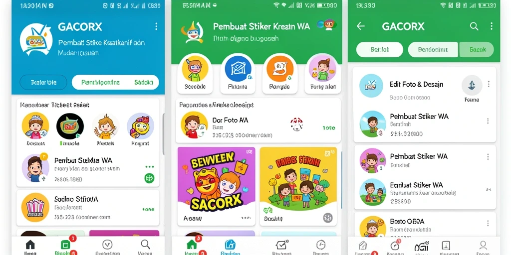 Antarmuka pengguna GACORX saat membuat stiker WA yang menarik.