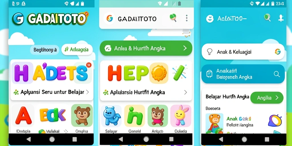 Antarmuka GADAITOTO yang ceria dan interaktif untuk belajar huruf dan angka.