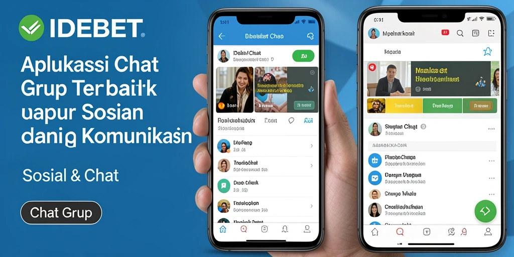 Screenshot utama IDEBET menampilkan antarmuka aplikasi Chat Grup yang user-friendly.