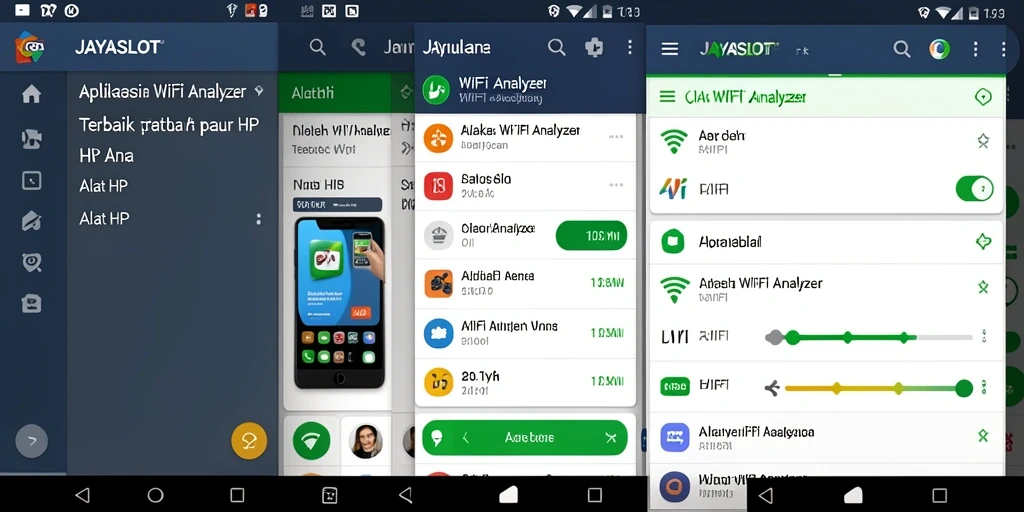 Antarmuka aplikasi JAYASLOT yang menampilkan data jaringan WiFi secara jelas.