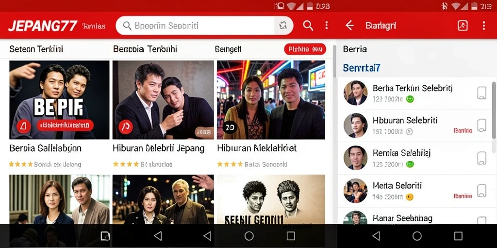 Tampilan antarmuka aplikasi JEPANG77 yang menarik dan informatif.