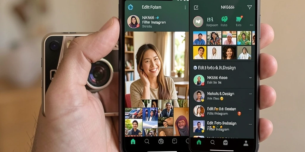 Tampilan antarmuka NK666 dengan berbagai pilihan filter menarik.