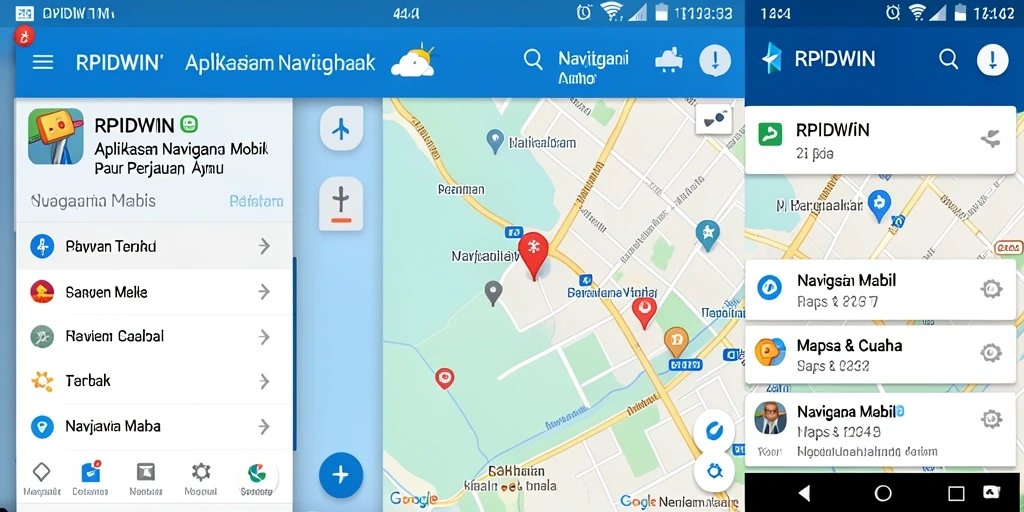 Antarmuka RPIDWIN yang mudah digunakan untuk navigasi mobil.