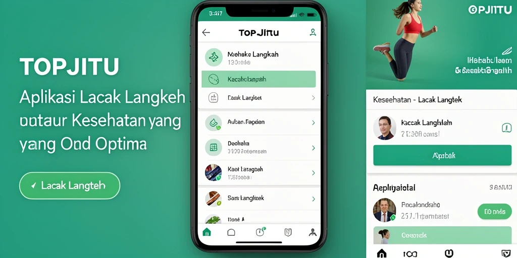 Antarmuka utama aplikasi TOPJITU untuk pelacakan langkah harian.
