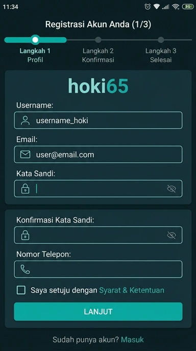 Daftar Akun Baru Hoki65 untuk Pengguna Android